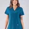 Odziez Medyczna uniformix Bluzy Medyczne | Bluza Medyczna Damska Uniformix, Super Flex 4000-Caribbean Blue Morski