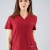 Odziez Medyczna uniformix Bluzy Medyczne | Bluza Medyczna Damska Uniformix, Super Flex 4000-Burgundy Bordowy