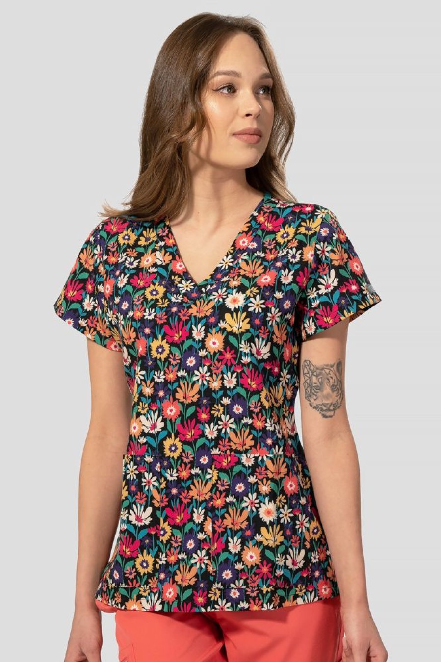 Odziez Medyczna uniformix Bluzy Medyczne | Bluza Medyczna Damska Med Couture Print, 8564 Dsfd Wielokolorowe