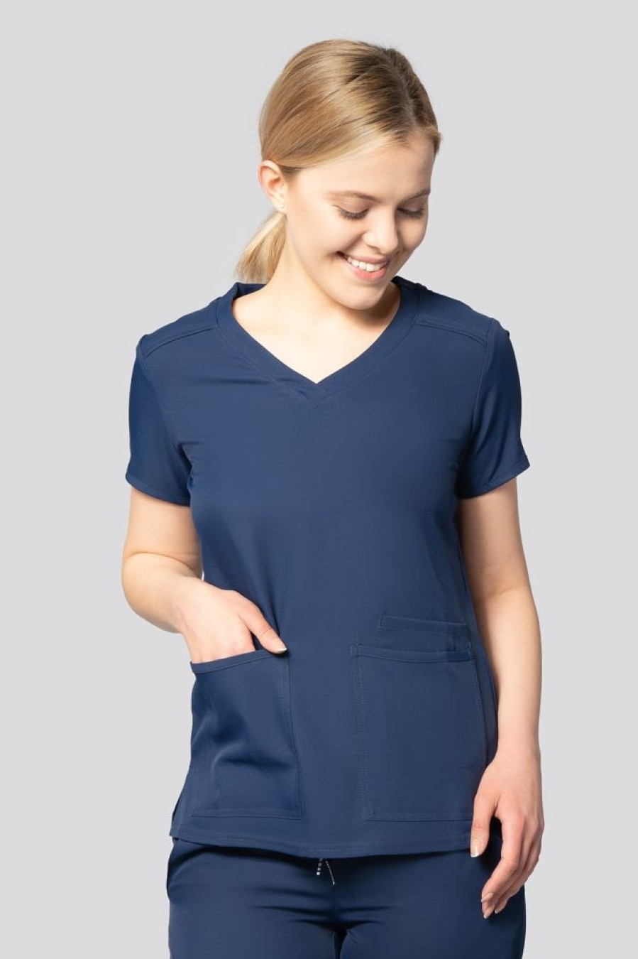 Odziez Medyczna uniformix Bluzy Medyczne | Bluza Medyczna Damska Med Couture Insight, 2411-Navy Granatowy