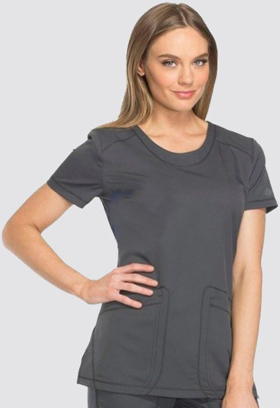 Odziez Medyczna uniformix Bluzy Medyczne | Bluza Medyczna Damska Dickies Dynamix, Dk720-Pwt Szary