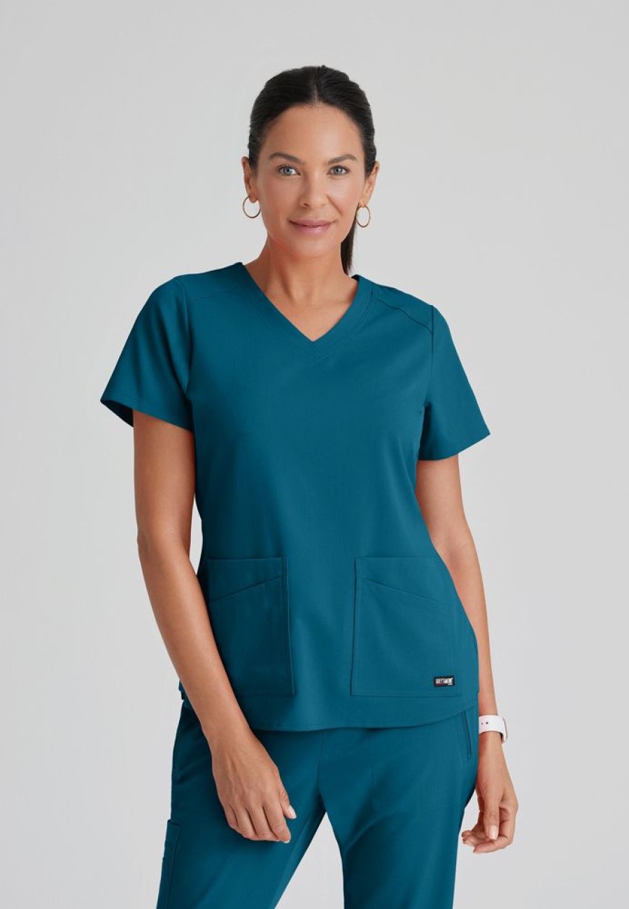 Odziez Medyczna uniformix Bluzy Medyczne | Bluza Medyczna Damska, Grey'S Anatomy Spandex-Stretch , Grst011, Bahama Turkusowy