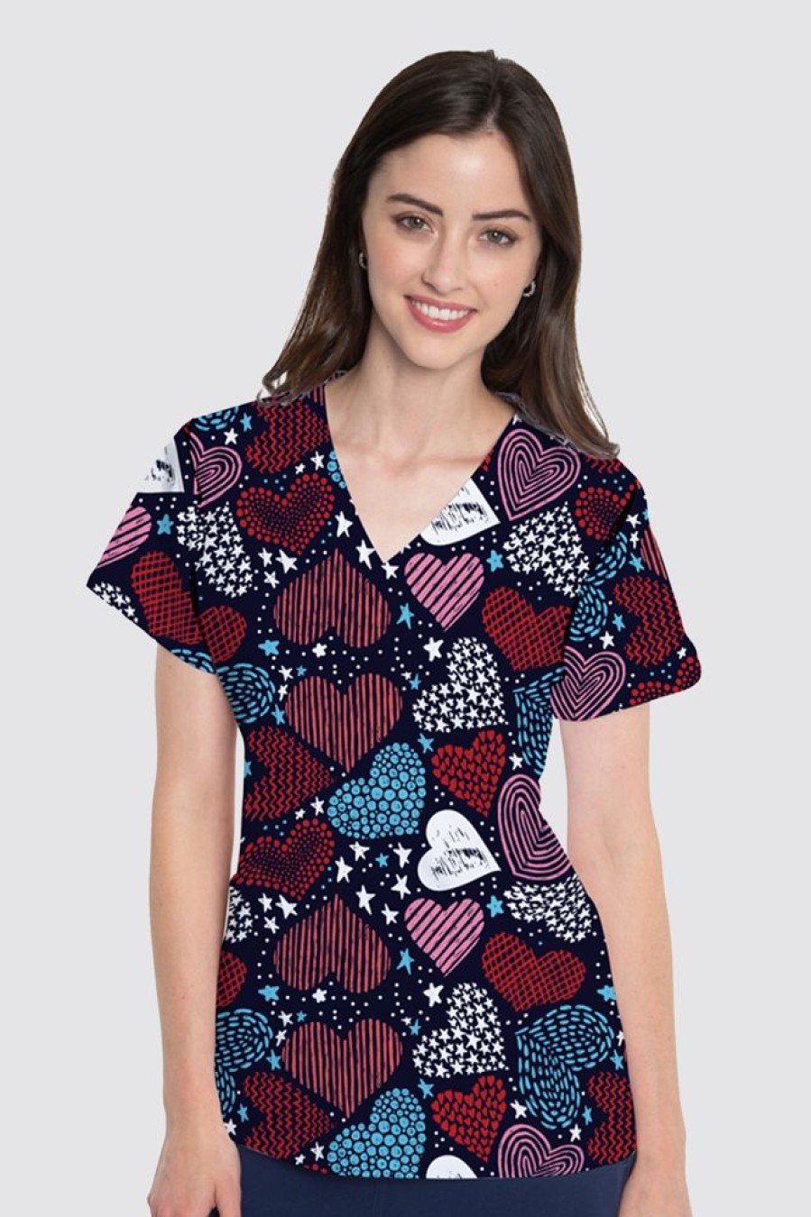 Odziez Medyczna uniformix Bluzy Medyczne | Bluza Medyczna Damska Med Couture Print, 8564 Htsr Wielokolorowe