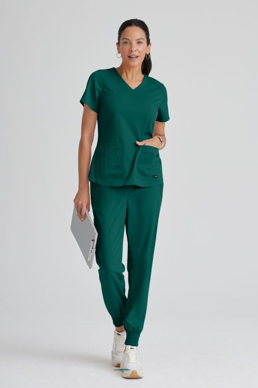 Odziez Medyczna uniformix Bluzy Medyczne | Bluza Medyczna Damska, Grey'S Anatomy Spandex-Stretch , Grst011, Hunter Green Zielony