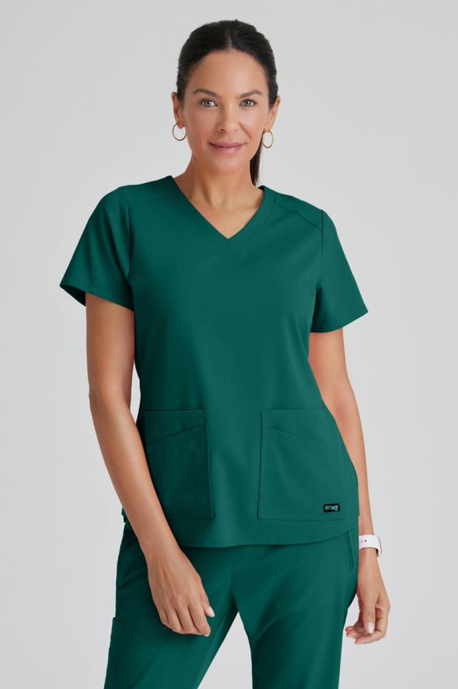 Odziez Medyczna uniformix Bluzy Medyczne | Bluza Medyczna Damska, Grey'S Anatomy Spandex-Stretch , Grst011, Hunter Green Zielony