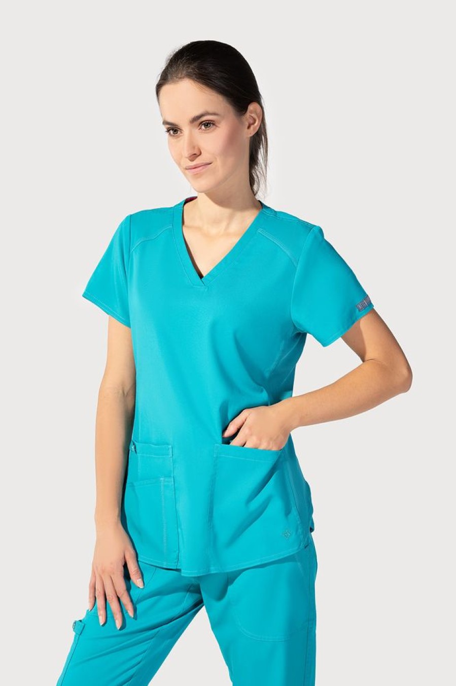 Odziez Medyczna uniformix Bluzy Medyczne | Bluza Medyczna Damska Med Couture Performance Touch, 7459-Teal Turkusowy