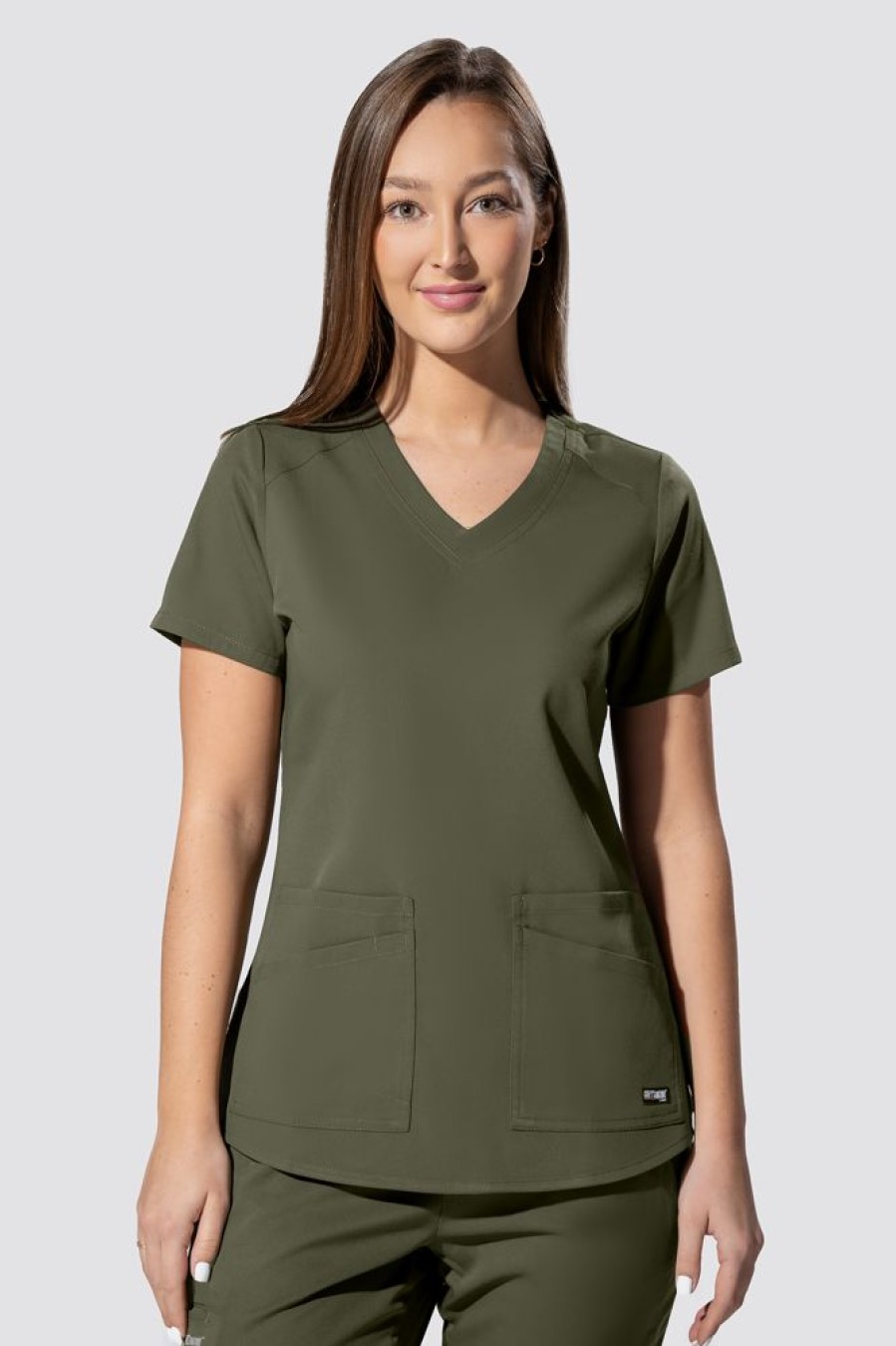 Odziez Medyczna uniformix Bluzy Medyczne | Bluza Medyczna Damska, Grey'S Anatomy Spandex-Stretch , Grst011, Olive Oliwkowy