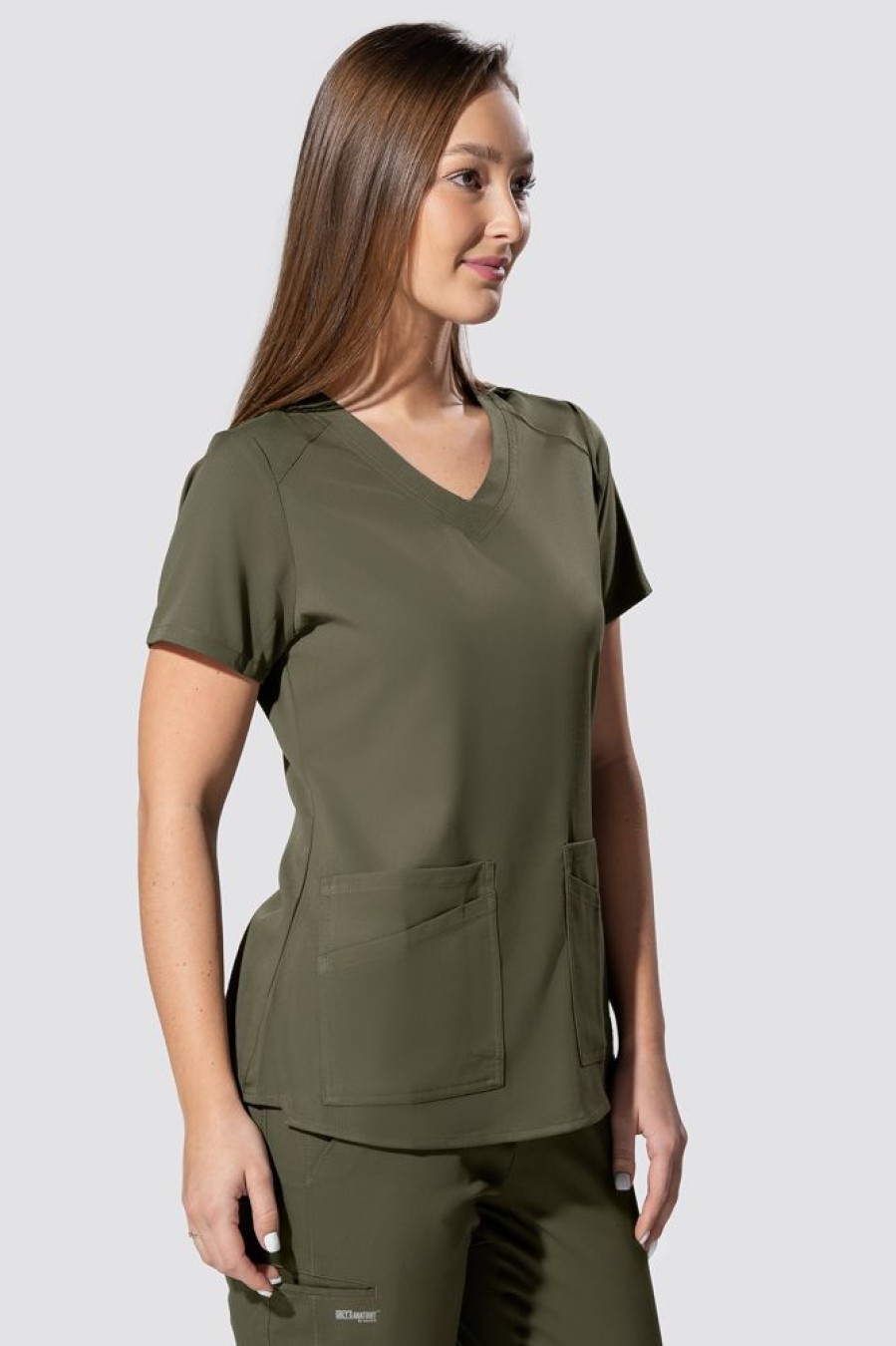 Odziez Medyczna uniformix Bluzy Medyczne | Bluza Medyczna Damska, Grey'S Anatomy Spandex-Stretch , Grst011, Olive Oliwkowy