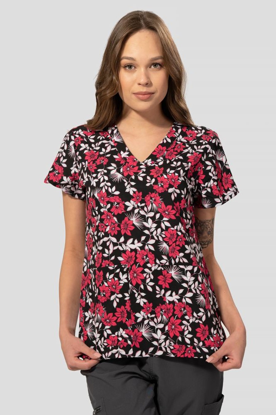 Odziez Medyczna uniformix Bluzy Medyczne | Bluza Medyczna Damska Med Couture Print, 8564 Pkpw Wielokolorowe