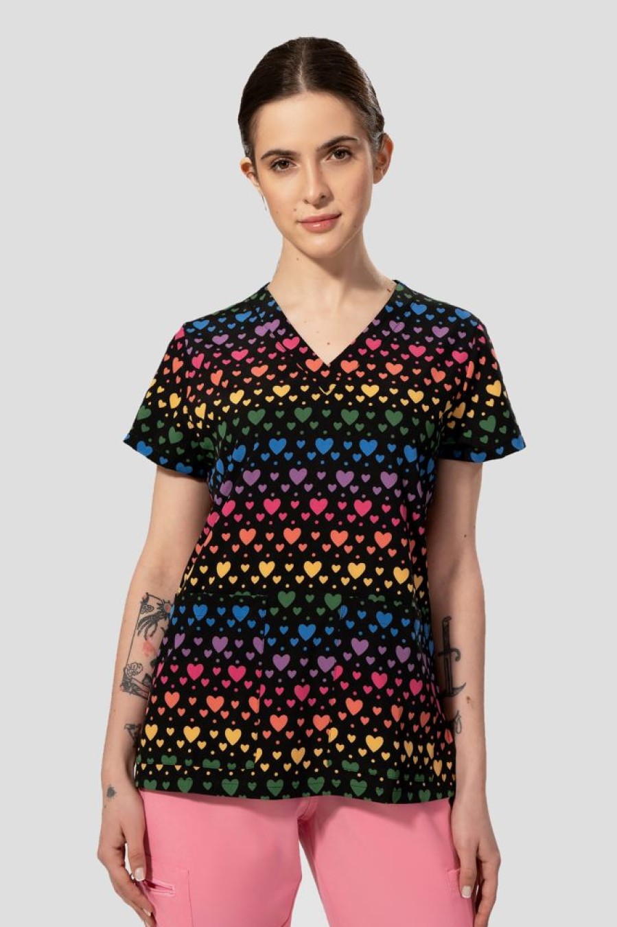 Odziez Medyczna uniformix Bluzy Medyczne | Bluza Medyczna Damska Med Couture Print, 8564 Rbht Wielokolorowe